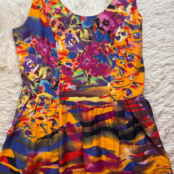 Rubber Ducky Multi Color Dress Size Small  100% Silk multi color - Picture 7 of 8